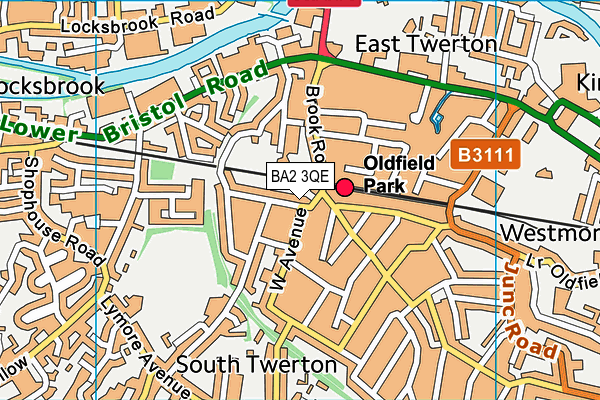 BA2 3QE map - OS VectorMap District (Ordnance Survey)