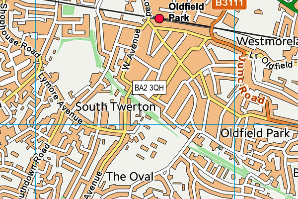 BA2 3QH map - OS VectorMap District (Ordnance Survey)