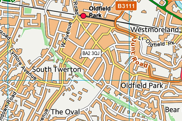 BA2 3QJ map - OS VectorMap District (Ordnance Survey)