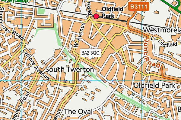 BA2 3QQ map - OS VectorMap District (Ordnance Survey)