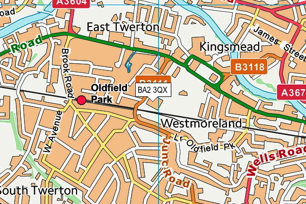 BA2 3QX map - OS VectorMap District (Ordnance Survey)