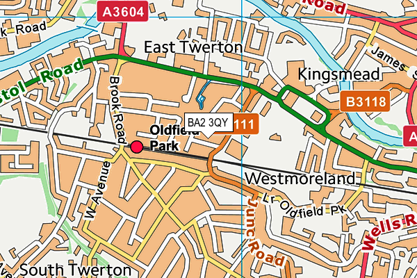 BA2 3QY map - OS VectorMap District (Ordnance Survey)