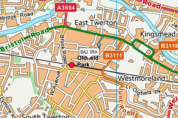 BA2 3RA map - OS VectorMap District (Ordnance Survey)