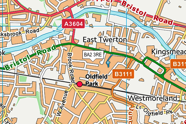 BA2 3RE map - OS VectorMap District (Ordnance Survey)