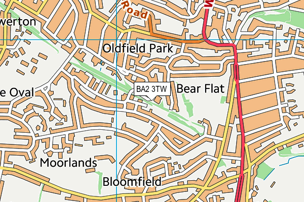 BA2 3TW map - OS VectorMap District (Ordnance Survey)