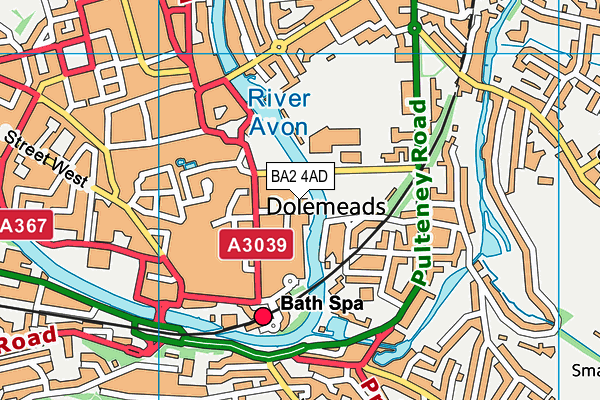 BA2 4AD map - OS VectorMap District (Ordnance Survey)