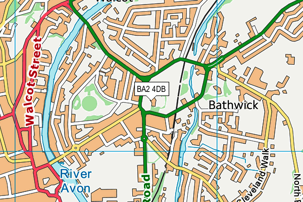BA2 4DB map - OS VectorMap District (Ordnance Survey)