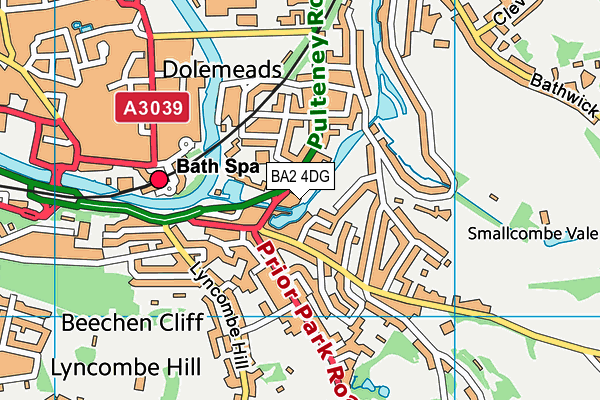 BA2 4DG map - OS VectorMap District (Ordnance Survey)