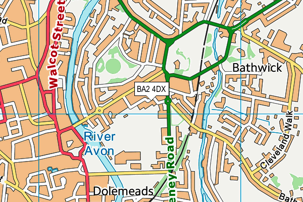 BA2 4DX map - OS VectorMap District (Ordnance Survey)