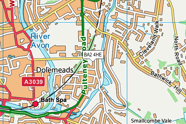 BA2 4HE map - OS VectorMap District (Ordnance Survey)