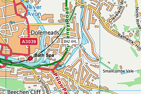 BA2 4HL map - OS VectorMap District (Ordnance Survey)