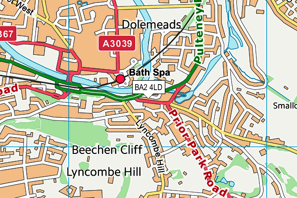 BA2 4LD map - OS VectorMap District (Ordnance Survey)