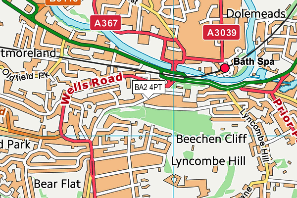 BA2 4PT map - OS VectorMap District (Ordnance Survey)