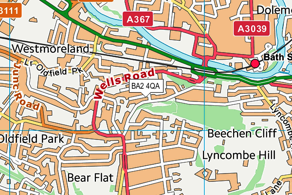 BA2 4QA map - OS VectorMap District (Ordnance Survey)