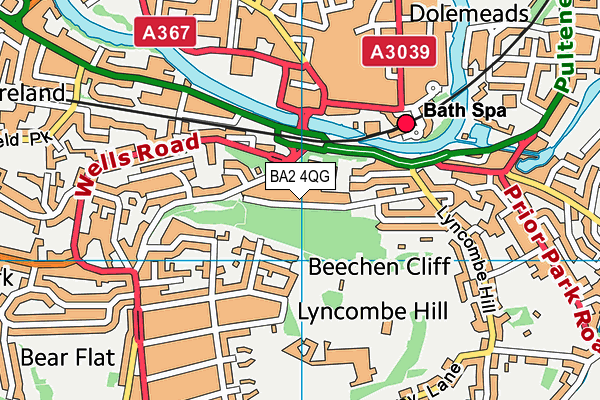 BA2 4QG map - OS VectorMap District (Ordnance Survey)