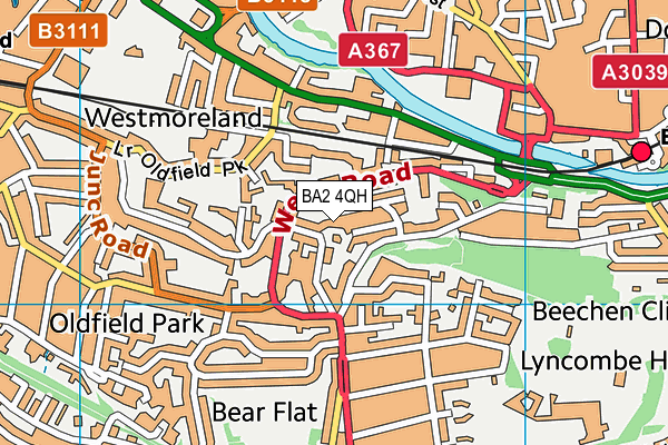 BA2 4QH map - OS VectorMap District (Ordnance Survey)