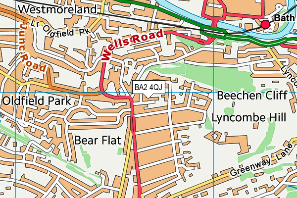 BA2 4QJ map - OS VectorMap District (Ordnance Survey)