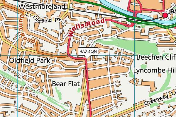 BA2 4QN map - OS VectorMap District (Ordnance Survey)