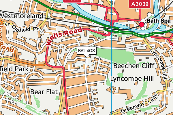 BA2 4QS map - OS VectorMap District (Ordnance Survey)