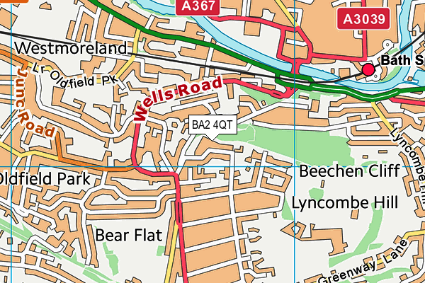 BA2 4QT map - OS VectorMap District (Ordnance Survey)