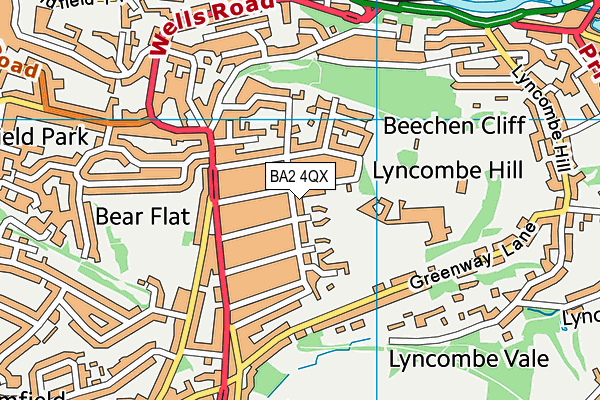 BA2 4QX map - OS VectorMap District (Ordnance Survey)