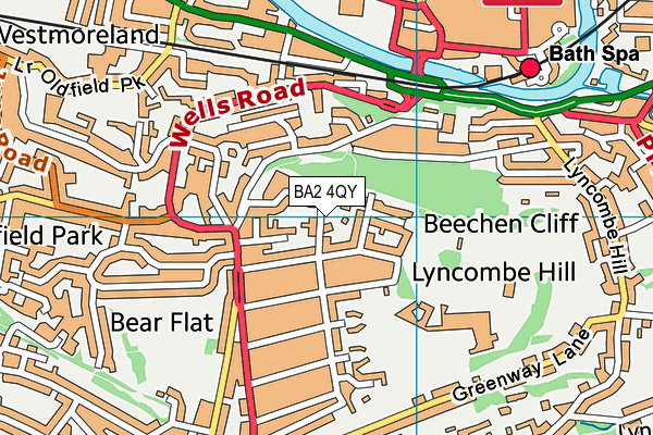 BA2 4QY map - OS VectorMap District (Ordnance Survey)