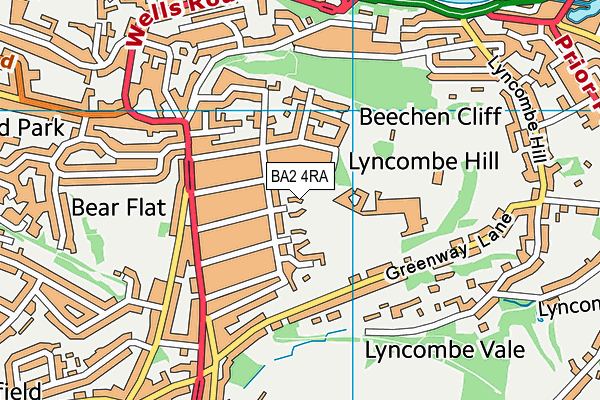 BA2 4RA map - OS VectorMap District (Ordnance Survey)