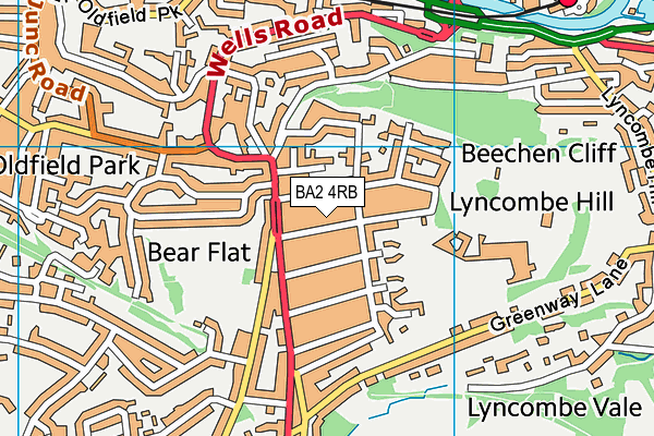 BA2 4RB map - OS VectorMap District (Ordnance Survey)