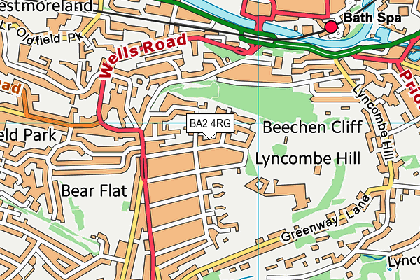 BA2 4RG map - OS VectorMap District (Ordnance Survey)