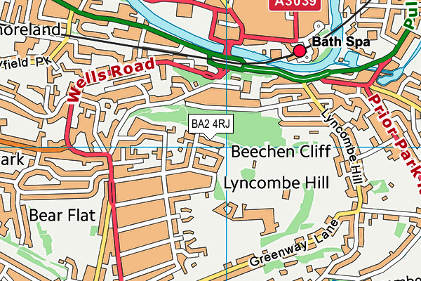 BA2 4RJ map - OS VectorMap District (Ordnance Survey)