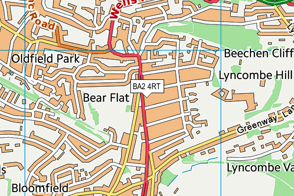 BA2 4RT map - OS VectorMap District (Ordnance Survey)