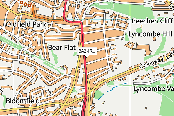 BA2 4RU map - OS VectorMap District (Ordnance Survey)