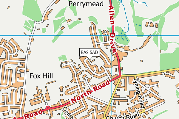 BA2 5AD map - OS VectorMap District (Ordnance Survey)