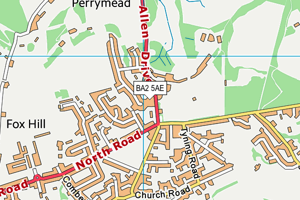 BA2 5AE map - OS VectorMap District (Ordnance Survey)