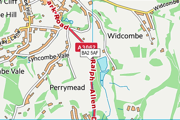 BA2 5AF map - OS VectorMap District (Ordnance Survey)