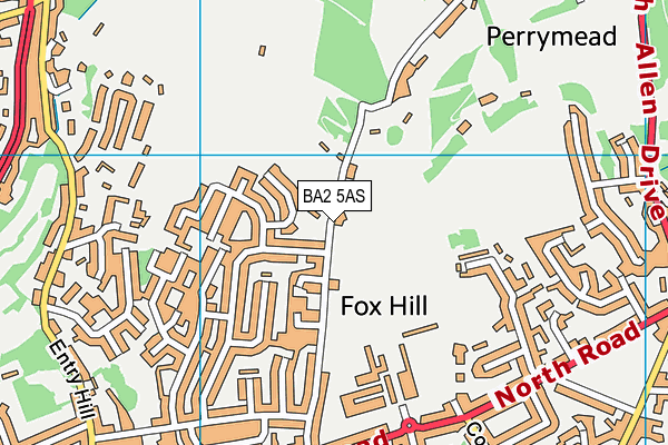 BA2 5AS map - OS VectorMap District (Ordnance Survey)