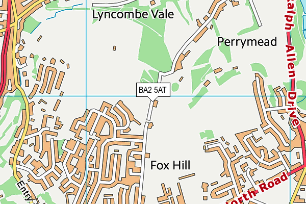 BA2 5AT map - OS VectorMap District (Ordnance Survey)