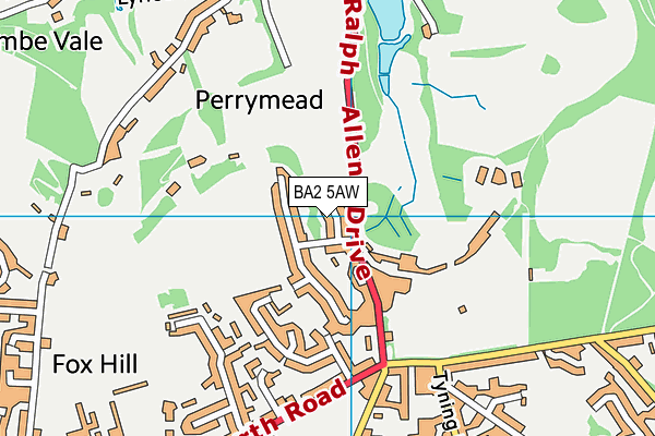 BA2 5AW map - OS VectorMap District (Ordnance Survey)