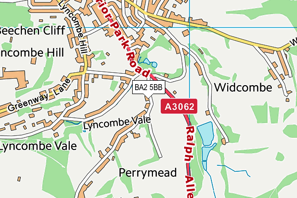 BA2 5BB map - OS VectorMap District (Ordnance Survey)