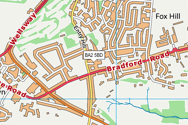 BA2 5BD map - OS VectorMap District (Ordnance Survey)