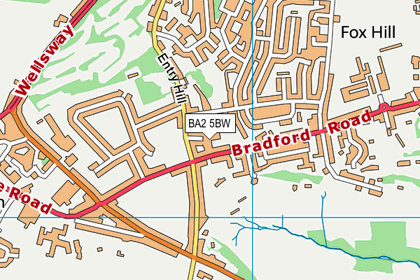 BA2 5BW map - OS VectorMap District (Ordnance Survey)