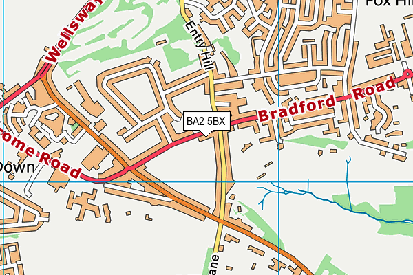 BA2 5BX map - OS VectorMap District (Ordnance Survey)