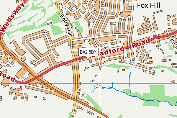 BA2 5BY map - OS VectorMap District (Ordnance Survey)