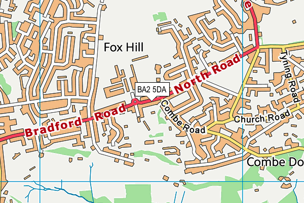 BA2 5DA map - OS VectorMap District (Ordnance Survey)