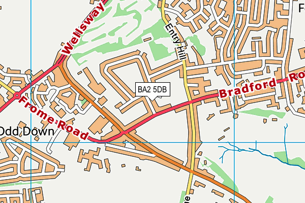 BA2 5DB map - OS VectorMap District (Ordnance Survey)