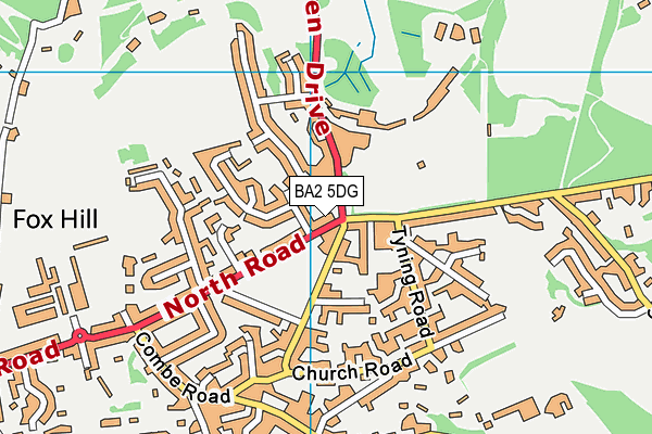 BA2 5DG map - OS VectorMap District (Ordnance Survey)