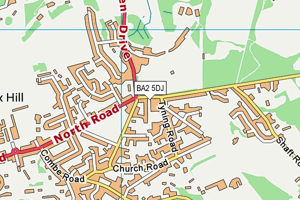 BA2 5DJ map - OS VectorMap District (Ordnance Survey)