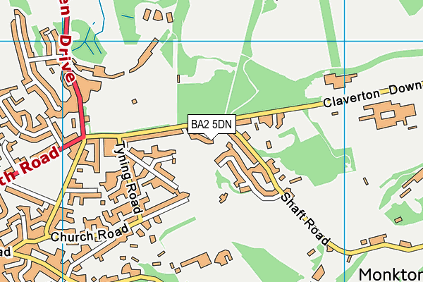 BA2 5DN map - OS VectorMap District (Ordnance Survey)