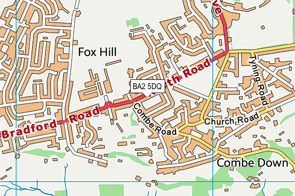 BA2 5DQ map - OS VectorMap District (Ordnance Survey)