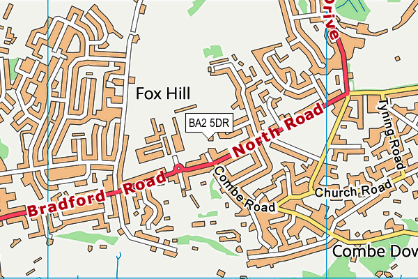 BA2 5DR map - OS VectorMap District (Ordnance Survey)